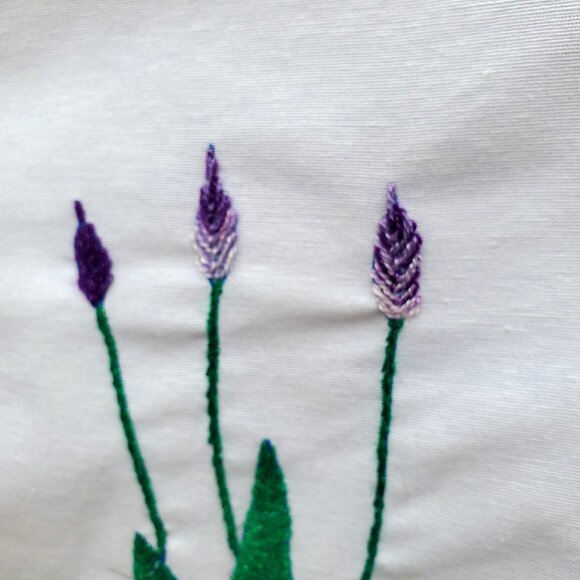 Punch Needle Embroidered Pillowcase Duck Mr and Mrs 26 x 15 Inch Boho Decor - Picture 10 of 12